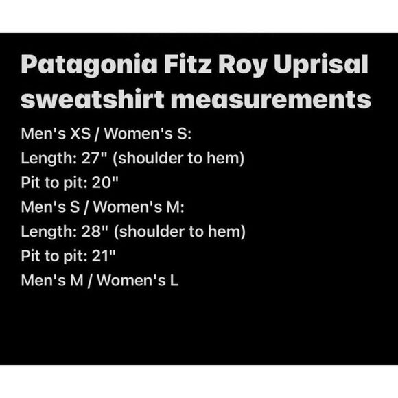 Patagonia Fitz Roy Icon Uprisal Hoodie Black Mens Small / Women Medium NWT *READ - Picture 5 of 5